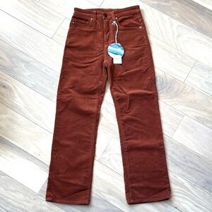 NWT AG High Waisted Cropped Corduroy Jeans Size 23R Rust Color
